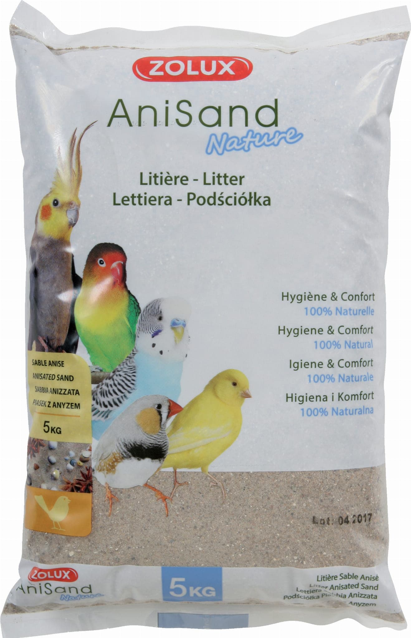 ZOLUX Anissand mit Anis für Vogelkäfige AniSand Nature 5 kg
