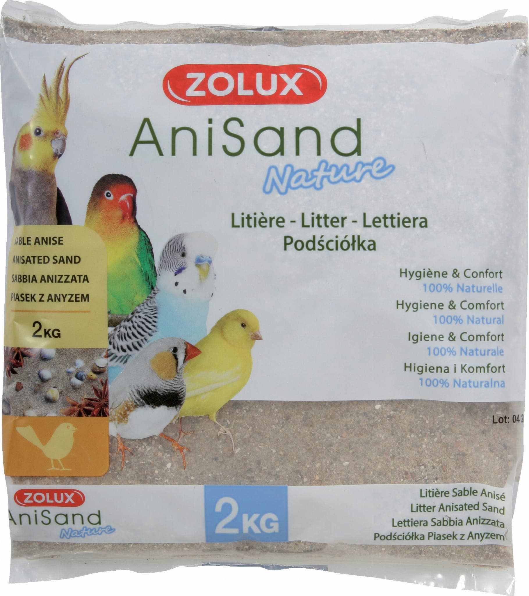 ZOLUX Anissand mit Anis für Vogelkäfige AniSand Nature 2 kg