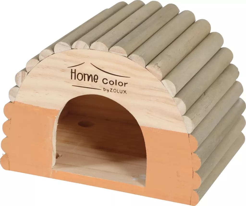 ZOLUX Holzhaus für Nagetiere Home Color aus Holzstämmen S 150x210x150 mm