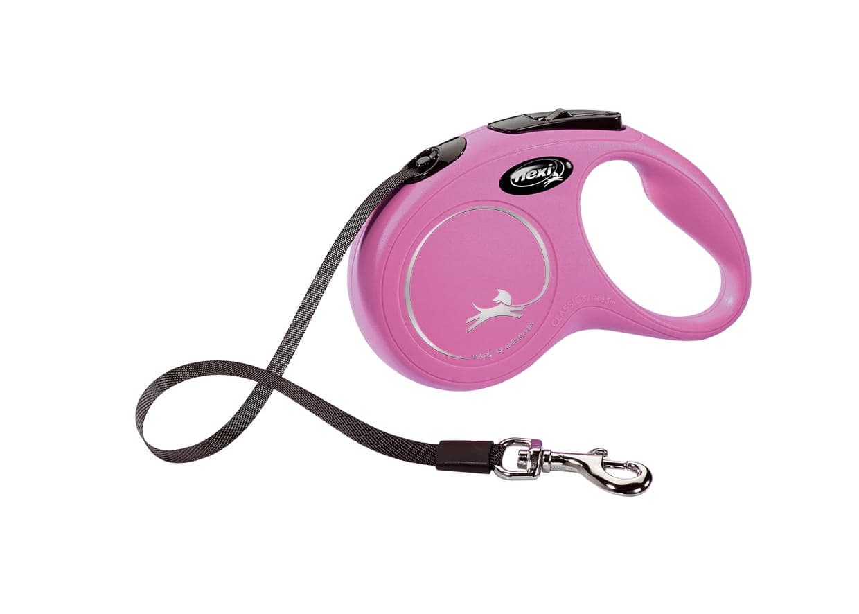 FLEXI Automatikleine für Hunde NEW CLASSIC Gurt S 5 m Rosa