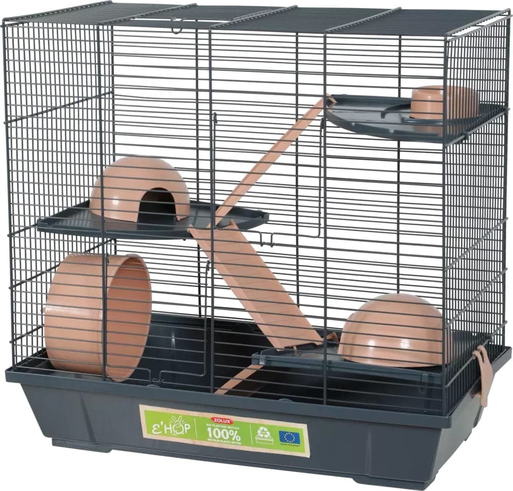 ZOLUX Käfig für Hamster EHOP 50 cm, dreistöckig, Farbe rosa