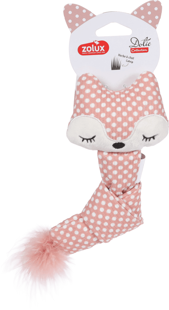 ZOLUX DOTIE Plüsch-Katzenspielzeug Fuchs, rosa
