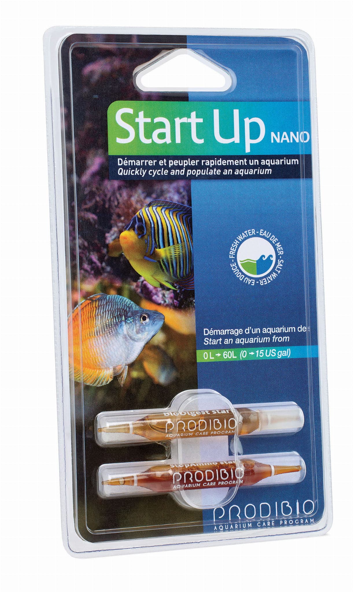 Prodibio Start Up Nano – 2 Ampullen – Wasserfiltration – Meer- und Süßwasseraquarien
