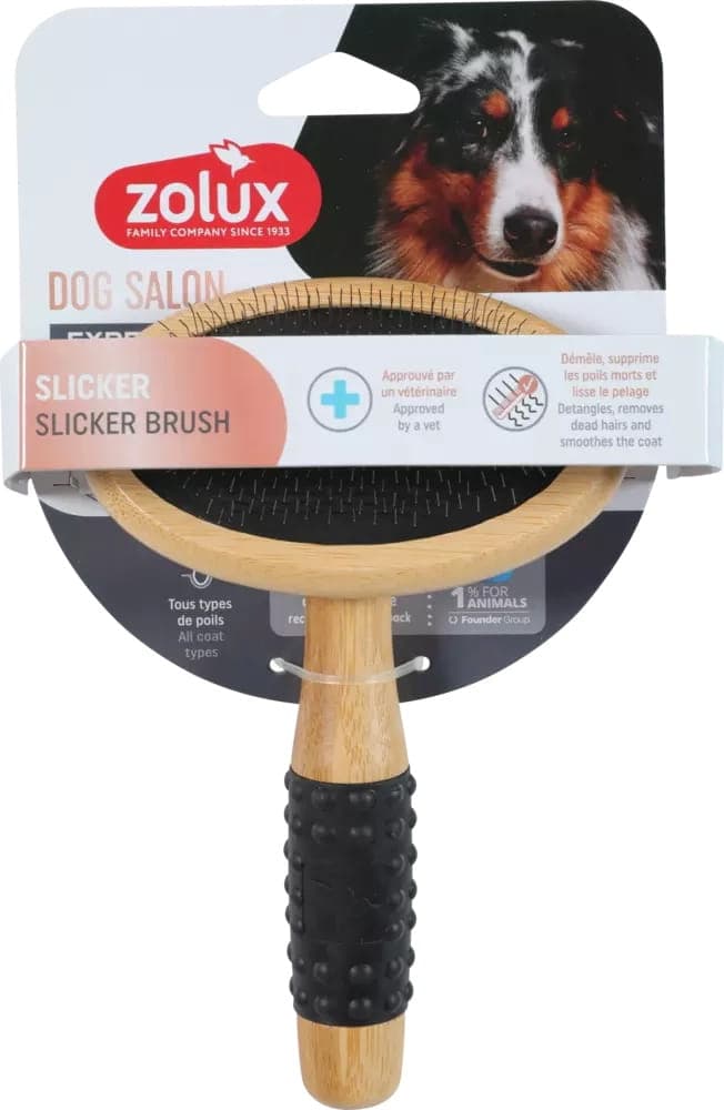 ZOLUX Holz-Pudelbürste für Hunde DOG SALON