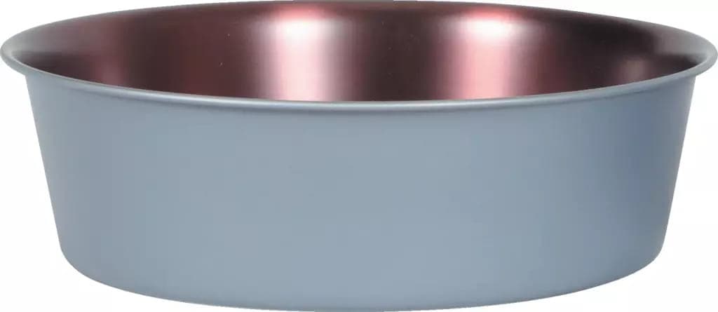 ZOLUX Anti-Rutsch-Edelstahlnapf für Hund und Katze COPPER 600 ml stahlgrau/kupfer