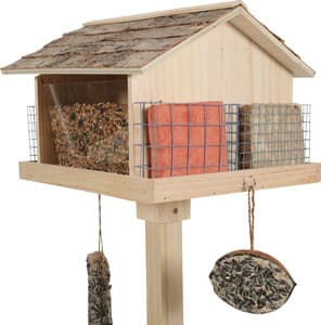 ZOLUX Freistehendes Castor XL-Vogelfutterhaus mit Birkenrindendach