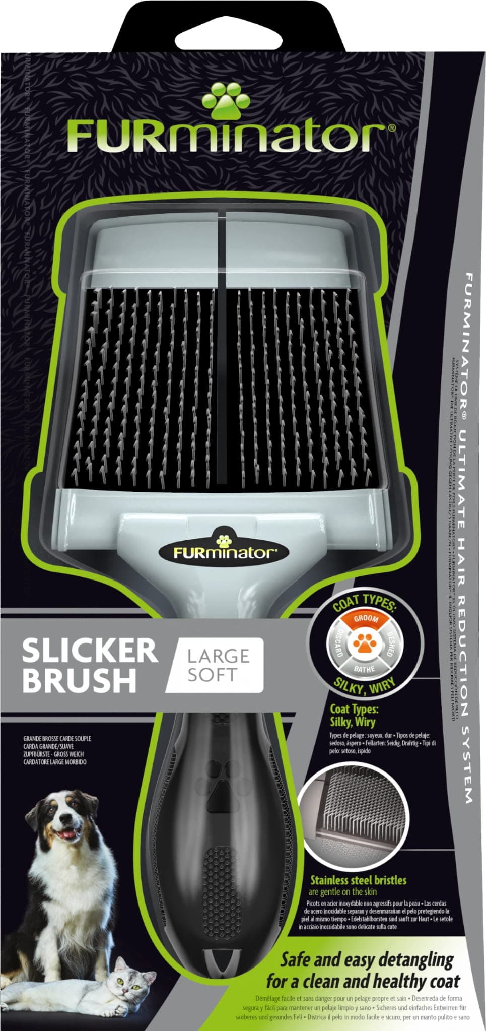 FURMINATOR Slicker-Bürste für Hunde und Katzen L Soft