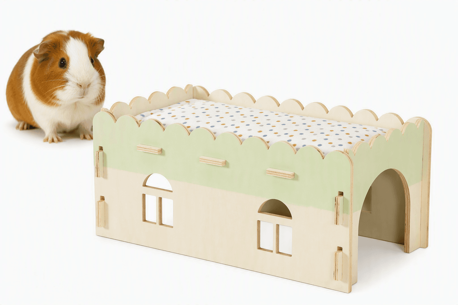 ZOLUX COSY XL Holzhaus für Kaninchen, Meerschweinchen und Rennmäuse 25 × 45 × 20 cm