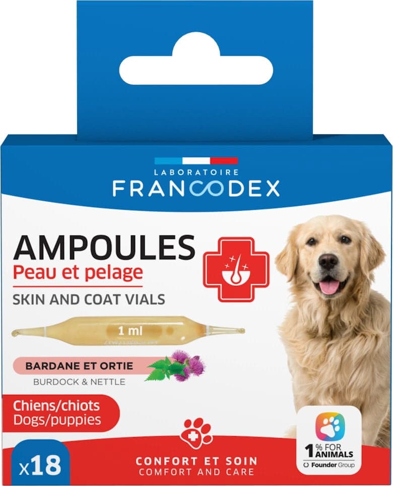 FRANCODEX Gesunde Haut- Ampullen für Hunde und Welpen x18