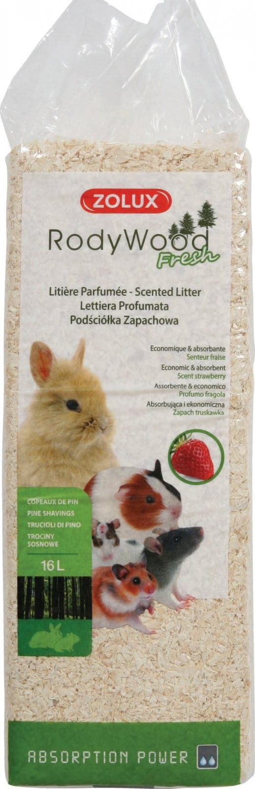 ZOLUX Einstreu – Holzspäne RodyWood Fresh mit Erdbeerduft 16 l