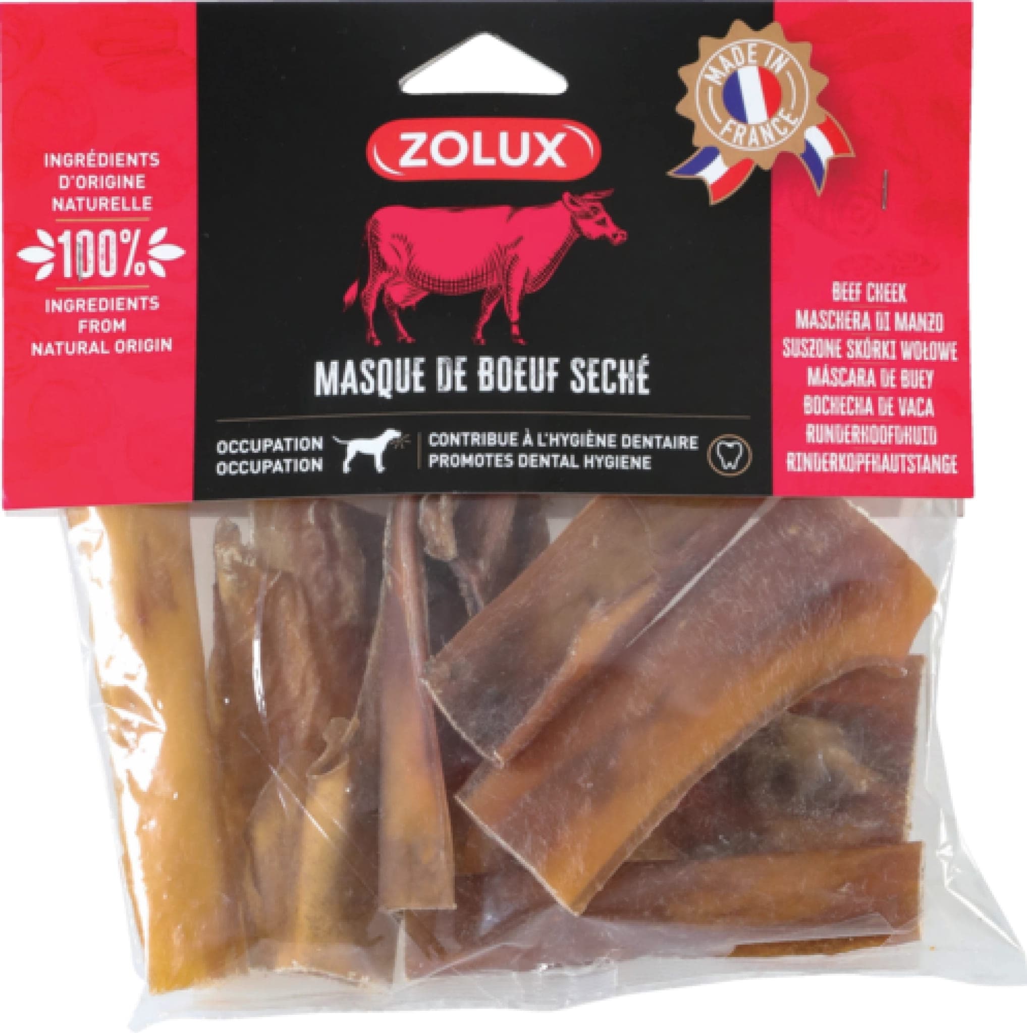 ZOLUX Natürlicher Snack für Hunde – Getrocknete Rinderhaut 200 g