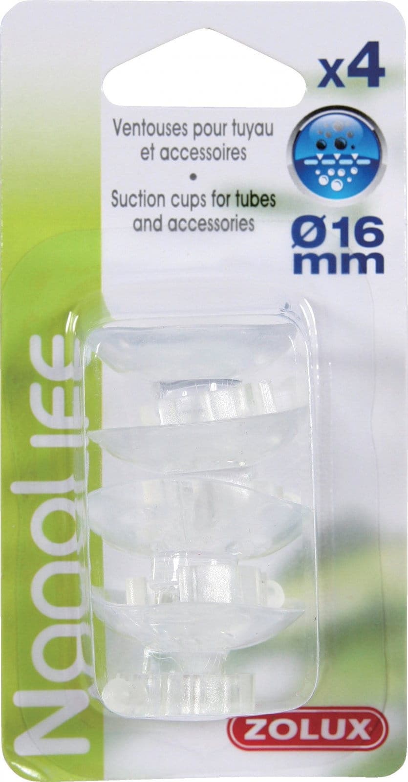 ZOLUX Mittlerer Saugnapf für Aquarium – für Rohre und Zubehör, Ø 16 mm, 4 Stück