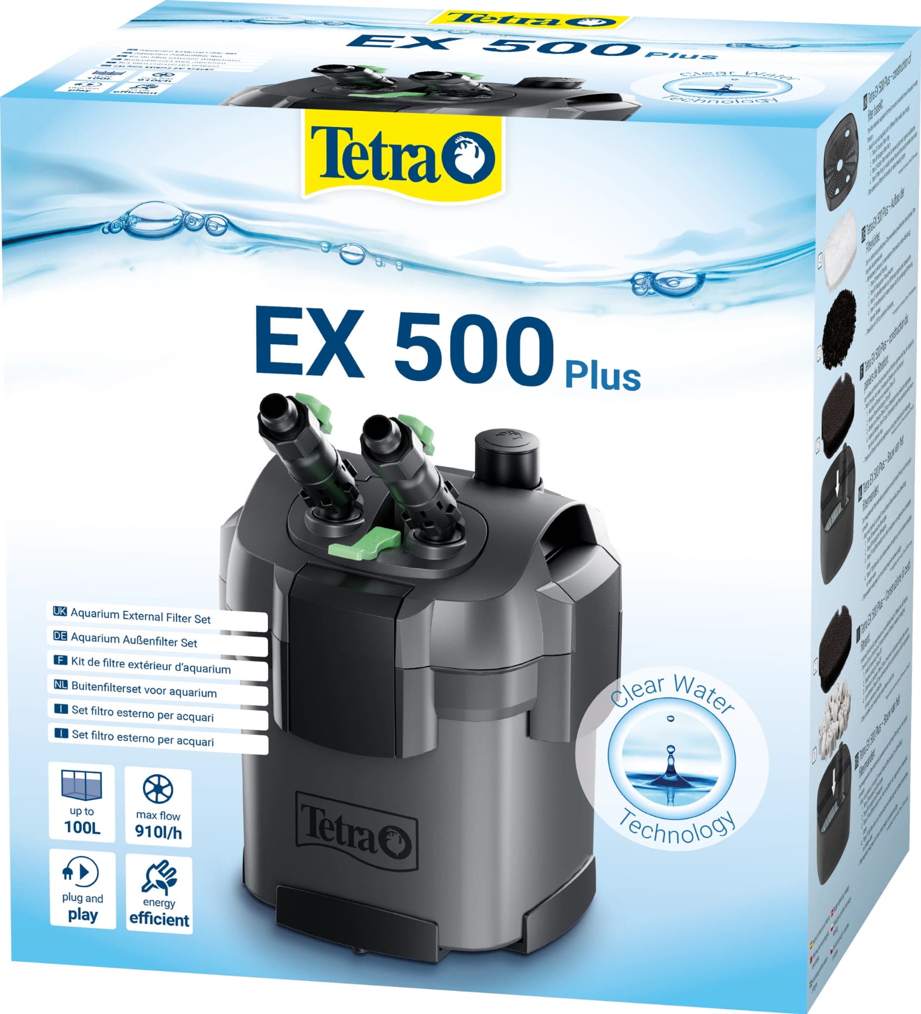 TETRA EX 500 Plus – Außenfilter für Aquarien mit einem Volumen unter 100 l