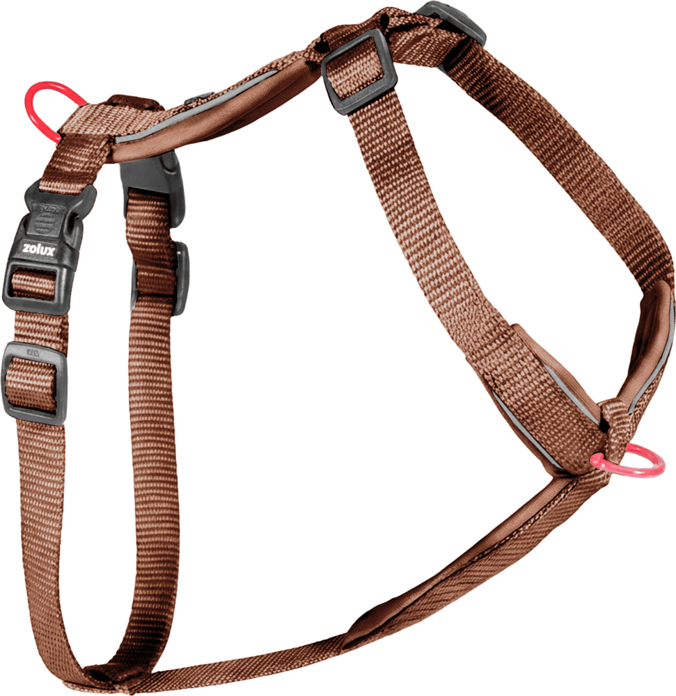 ZOLUX Premium-Nylon-Hundegeschirr, Größe S, 38–56 cm, 15 mm, mocha