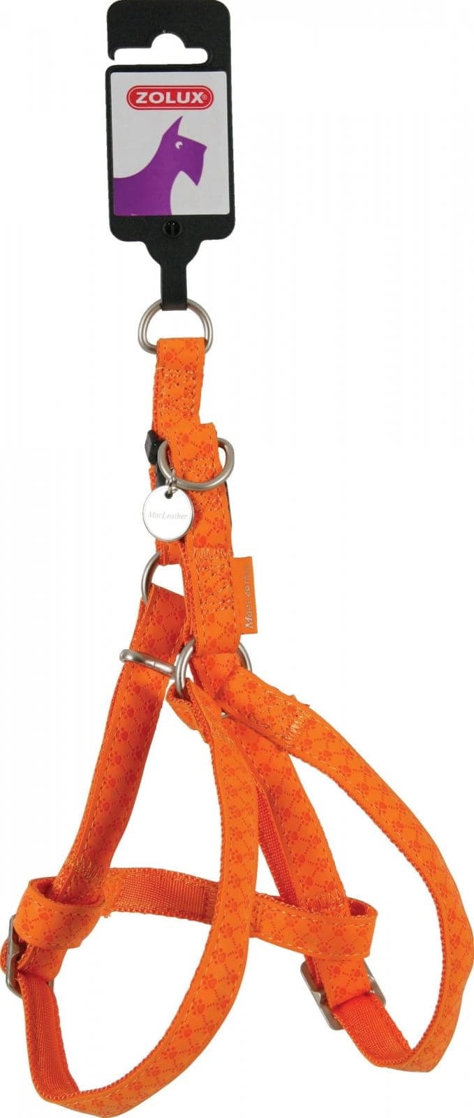 ZOLUX Verstellbares Hundegeschirr Mac Leather M 20 mm orange