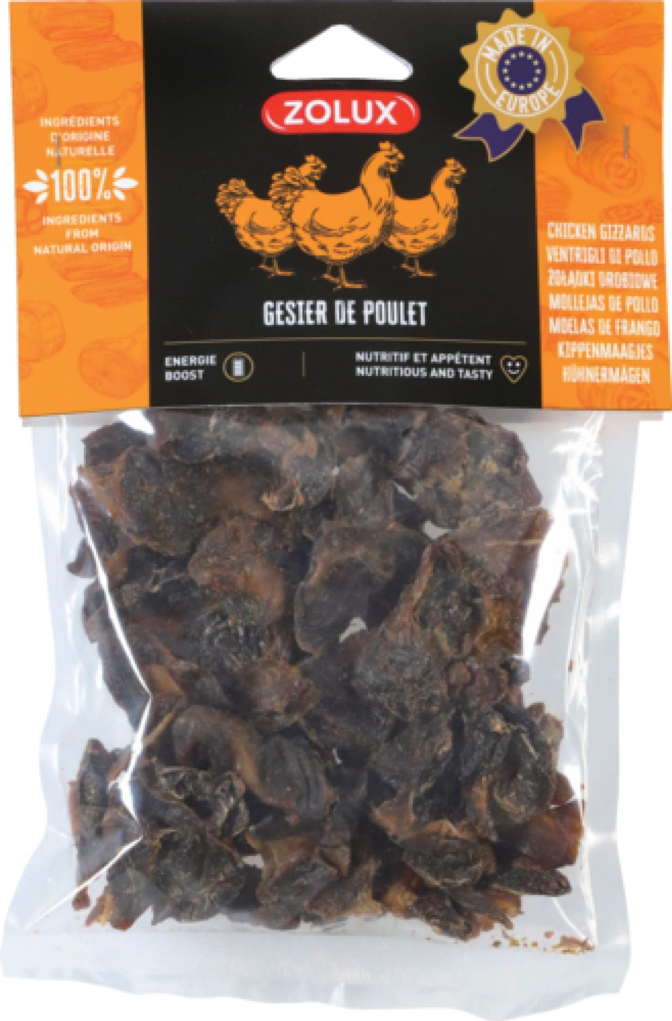 ZOLUX Natürliche Leckerei für Hunde Hühnermägen 150 g