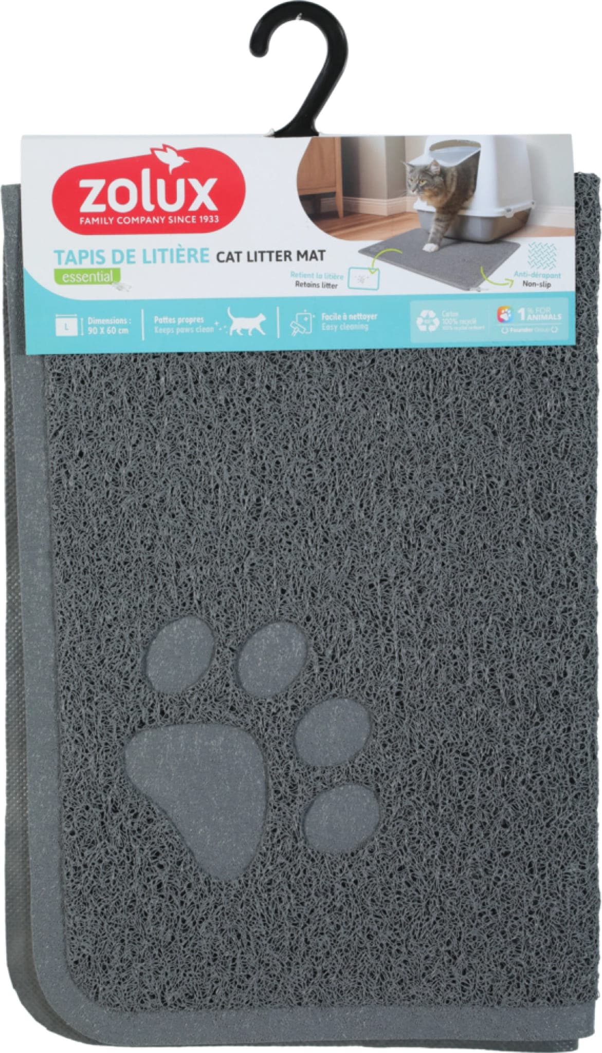 ZOLUX Katzentoiletten-Matte grau L Giant 60x90 cm