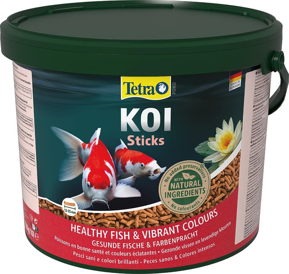 TETRA Pond KOI Sticks 10 L – Futter für Koi-Karpfen im Gartenteich, Sticks