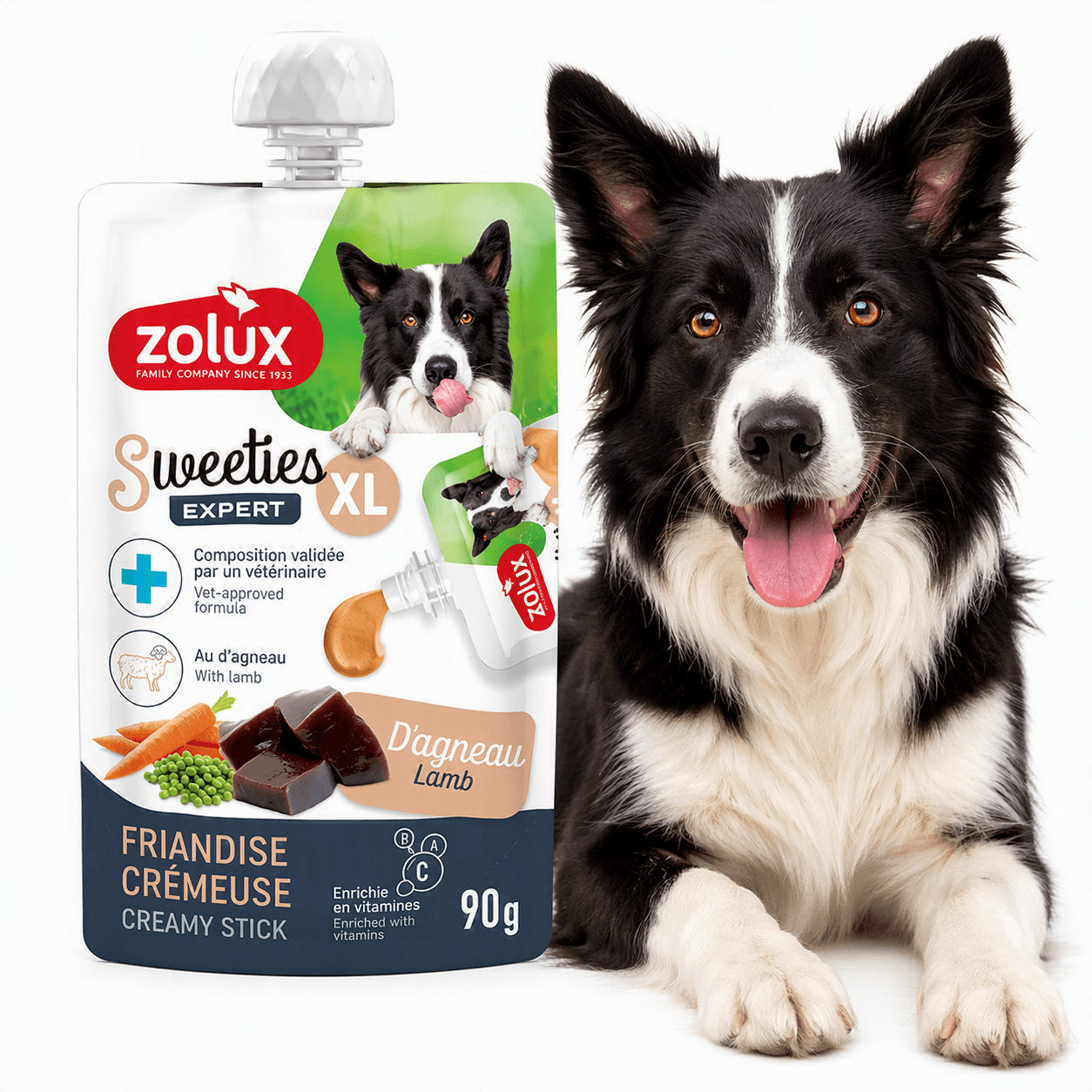 ZOLUX SWEETIES XL Cremiger Hundesnack mit Lamm 90 g