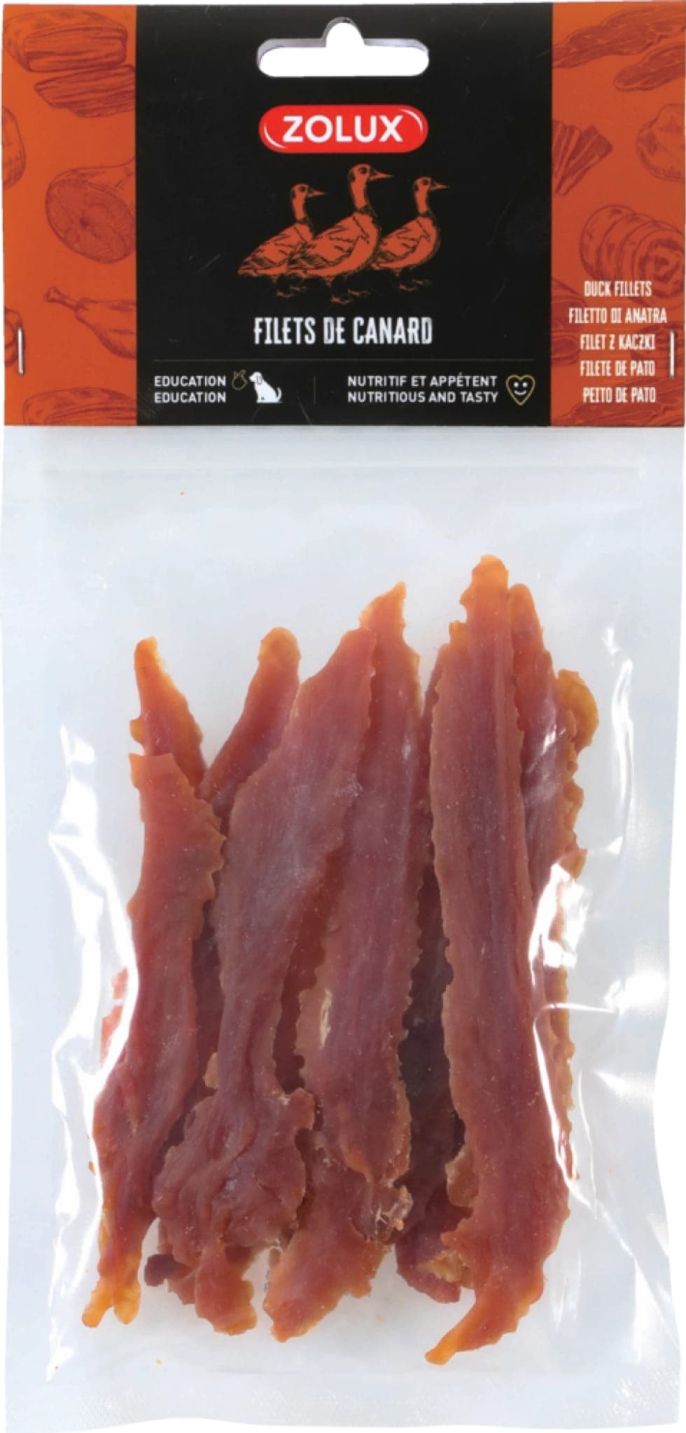 ZOLUX Natürliche Leckerei für Hunde Entenfilet 70 g
