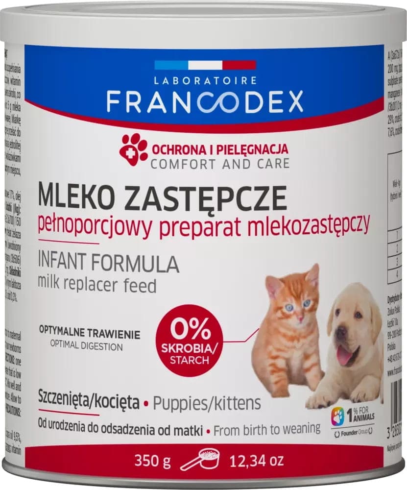 FRANCODEX Ersatzmilchpulver für Welpen und Kätzchen – 350 g