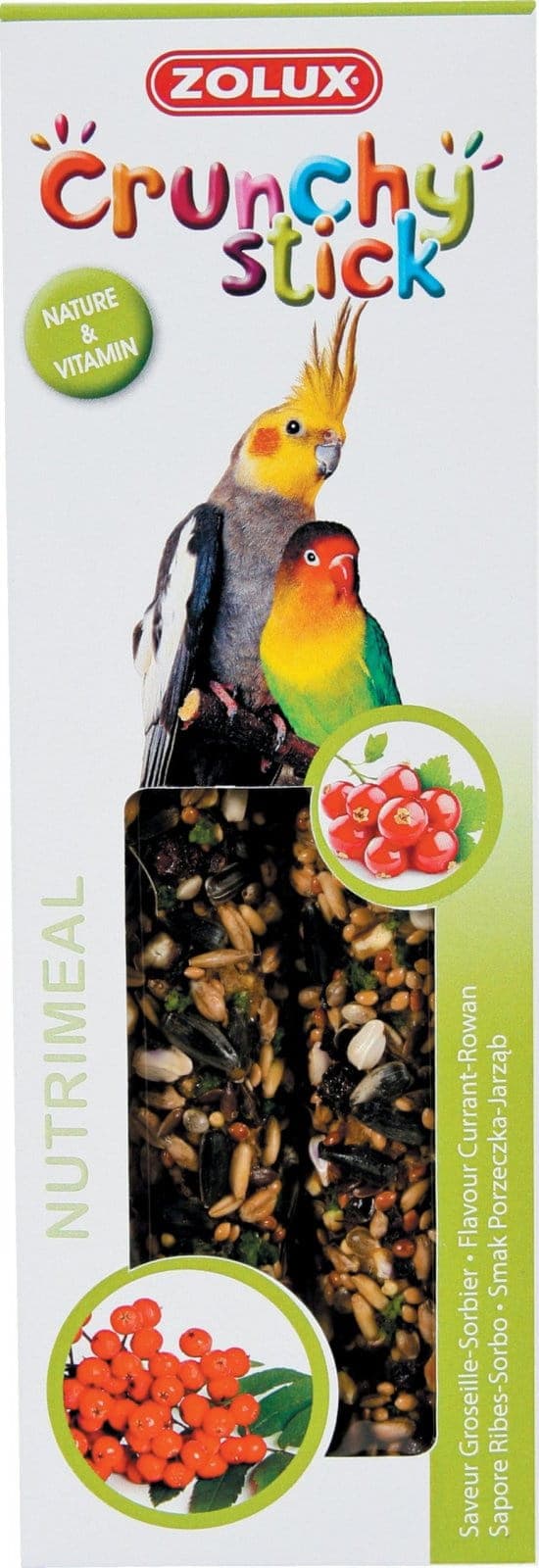 ZOLUX Crunchy Stick mittelgroße Papageien Johannisbeere/Eberesche 115 g