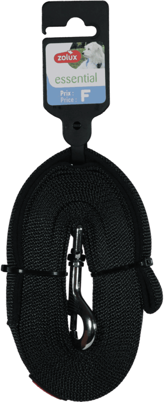 ZOLUX Lange Gurtbandleine für Hunde, 5 m, 20 mm, schwarz