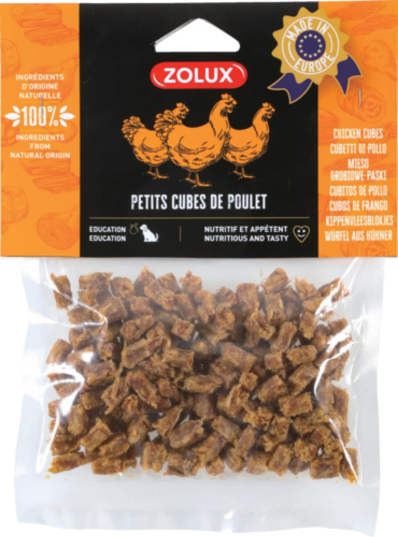 ZOLUX Natürliches Leckerli für Hunde Hühnerknochen klein, 100g