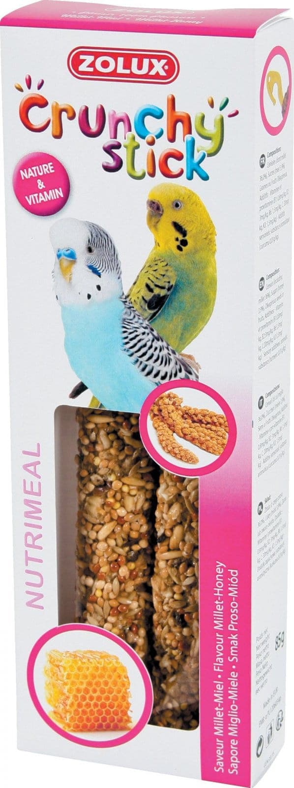 ZOLUX Crunchy Stick für kleine Papageien Hirse/Honig 85 g