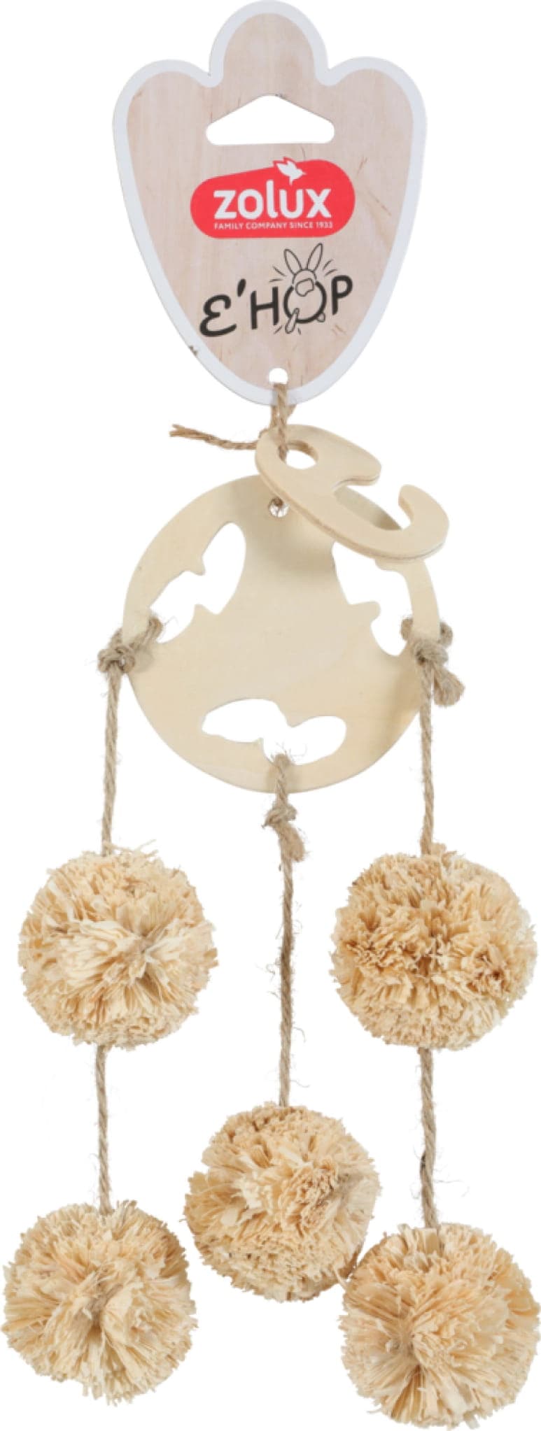 ZOLUX Spielzeug für kleine Säugetiere, Girlande mit 5 Pompons, EHOP, 8 x 4 x 30 cm