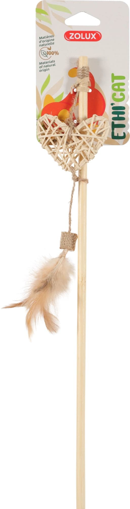 ZOLUX Katzenspielzeug Angel mit Herz aus Rattan und Federn ETHICAT 44 cm