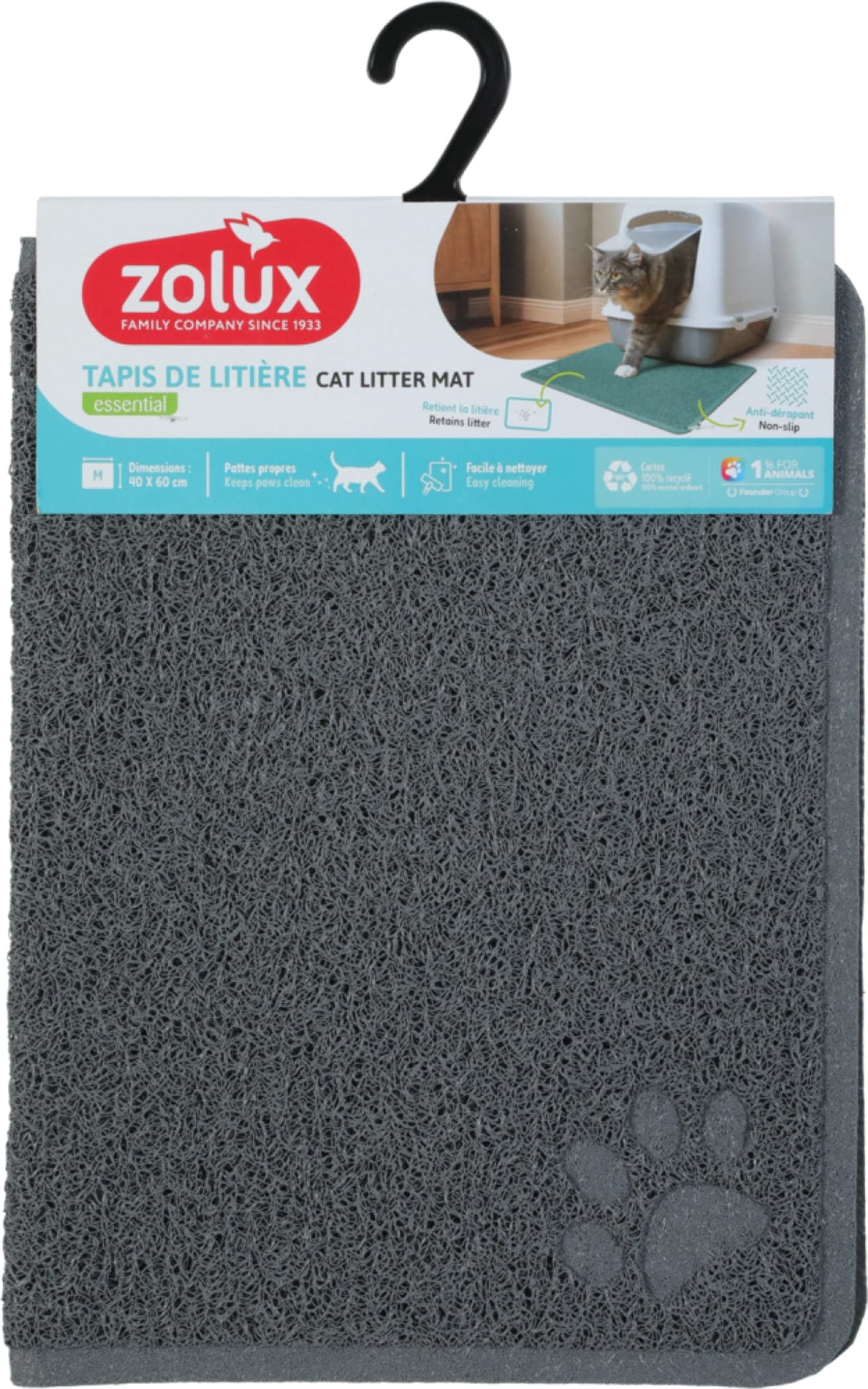 ZOLUX Katzentoilettenmatte – 40 × 60 cm, Grau