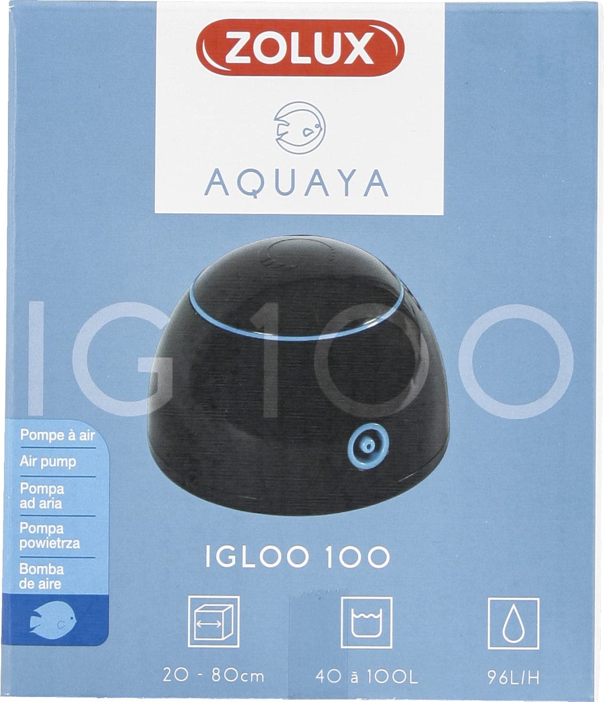 ZOLUX AQUAYA Igloo 100 – Aquarium-Luftpumpe, schwarz