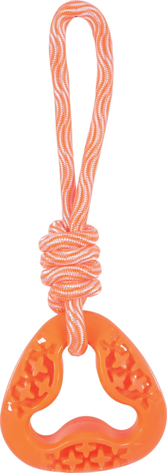 ZOLUX dreieckiges Hundespielzeug mit Seil TPR SAMBA 26 cm orange