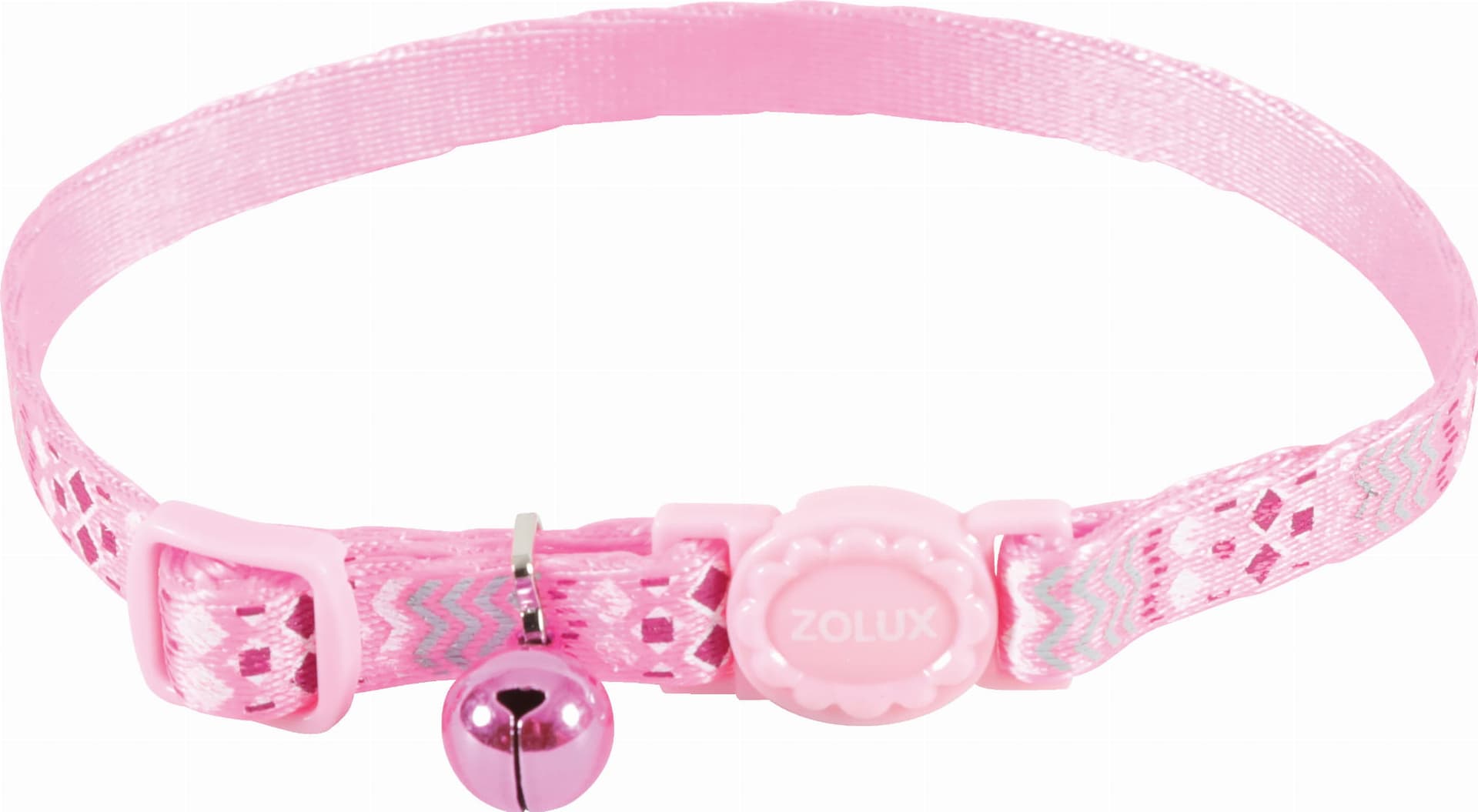 ZOLUX Verstellbares Nylon-Halsband für Katzen ETHNIC, Farbe Rosa