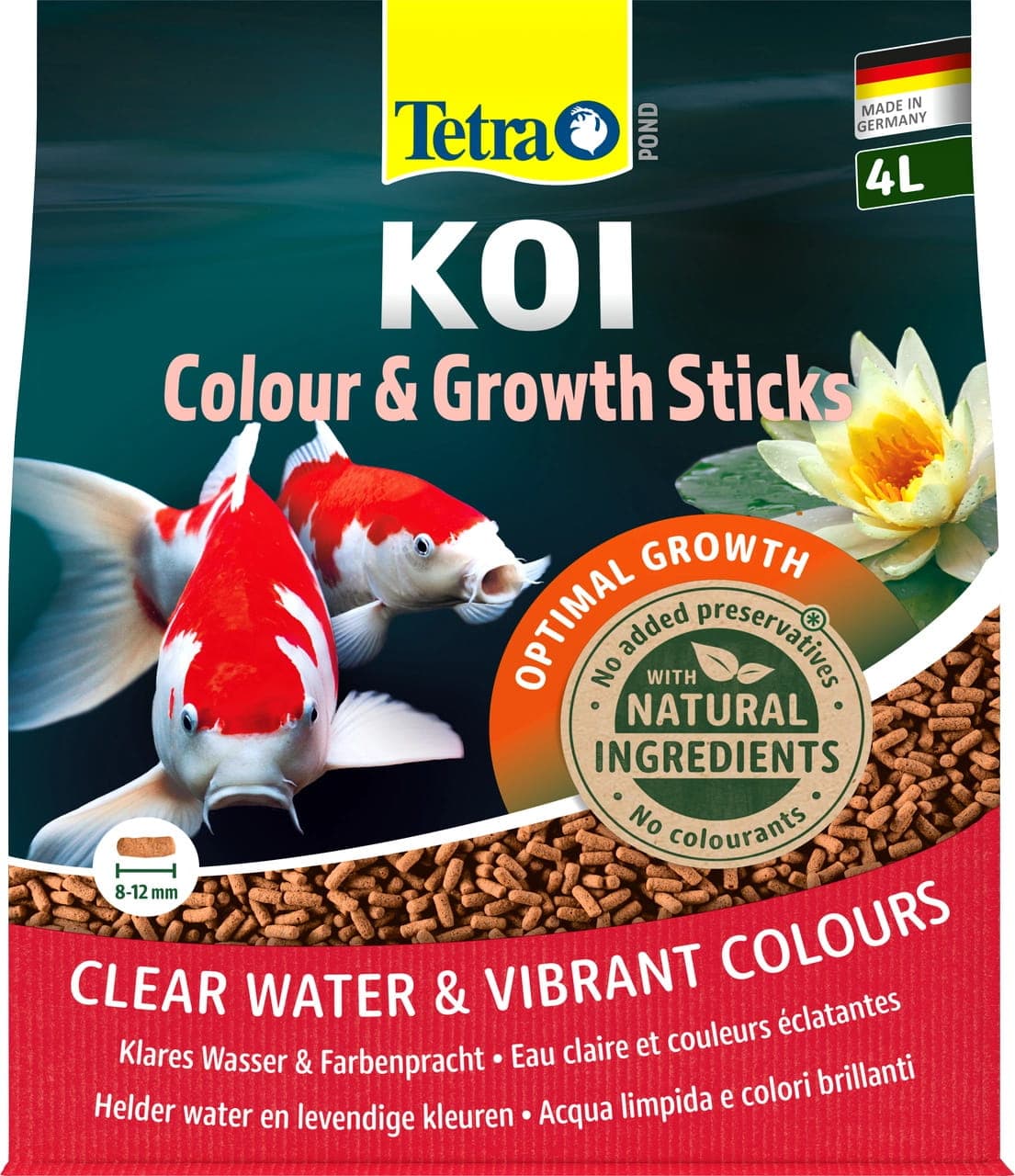 TETRA Pond KOI Sticks 4 L – Futter für Koi-Karpfen im Gartenteich.