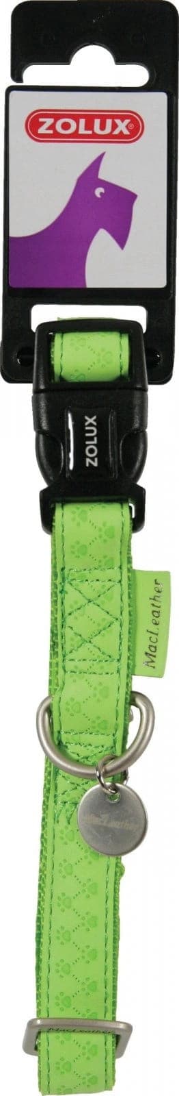ZOLUX – Verstellbares Hundehalsband Mac Leather Größe M, 20 mm, Farbe: Hellgrün