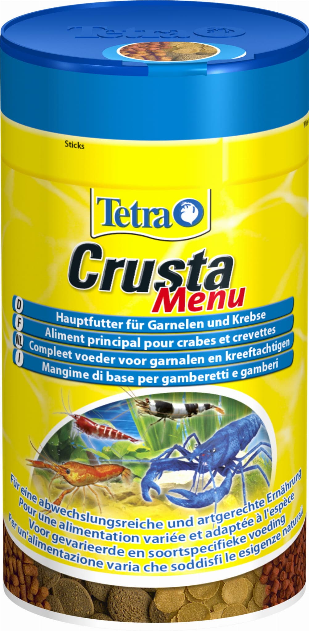 Tetra Crusta Menu - Grundfutter für Garnelen und Krabben. Sorgt für eine abwechslungsreiche und an die Bedürfnisse der einzelnen Tierarten angepasste Ernährung.