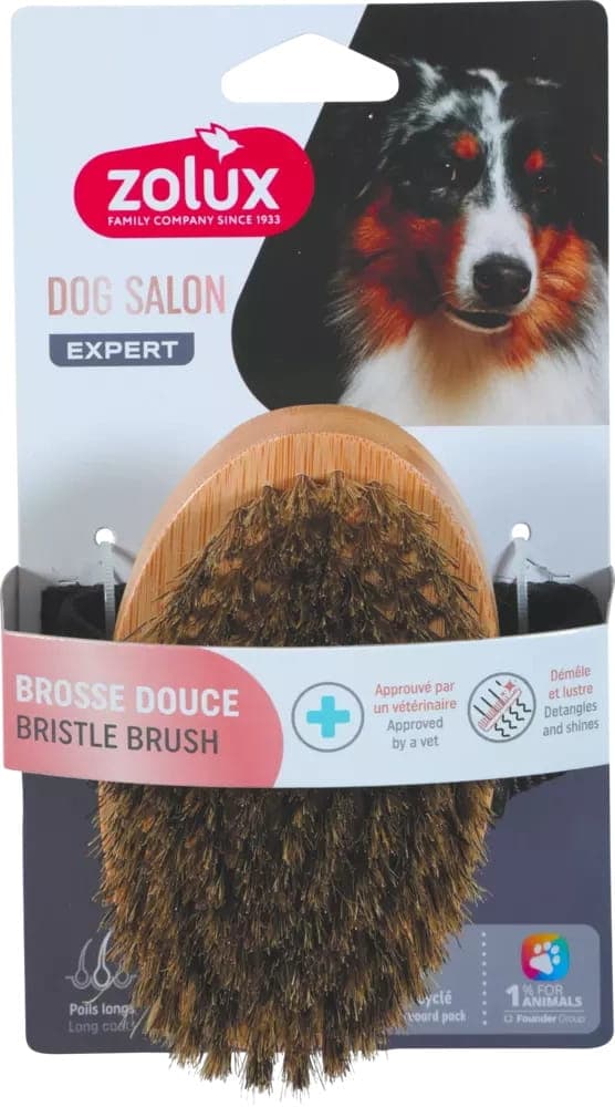 ZOLUX Weiche Holzbürste für Hunde mit langem Fell – DOG SALON