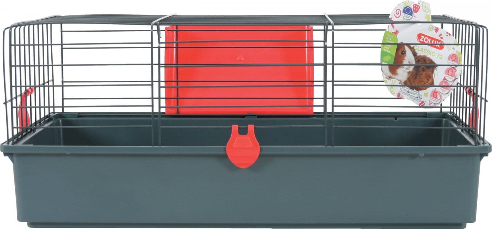 ZOLUX Käfig für Nagetiere und kleine Säugetiere CLASSIC 70 cm grau/rot