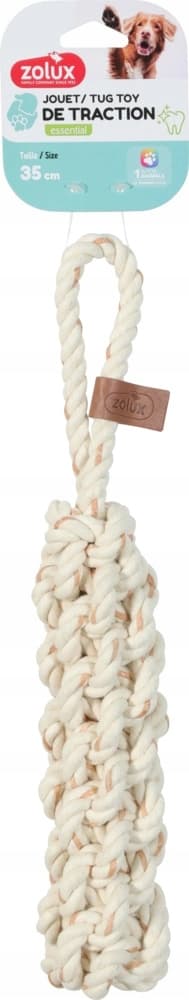 ZOLUX LEATHER TOUCH Seil-Zerrspielzeug für Hunde mit Griff, 35 cm