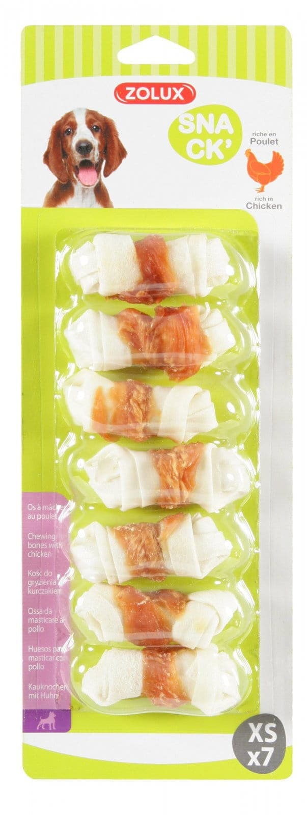 ZOLUX Hundesnack Kauknochen mit Huhn XS 7 Stück