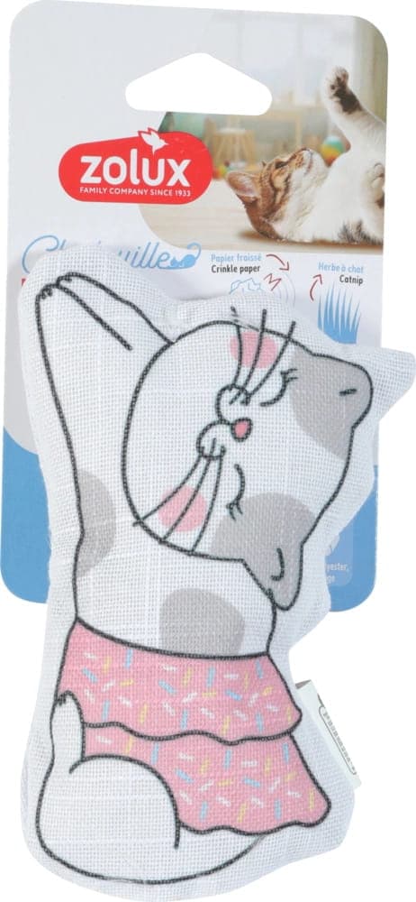 ZOLUX CHATOUILLE Katzenspielzeug, Katze im Tutu mit Federn und Katzenminze, 8 cm