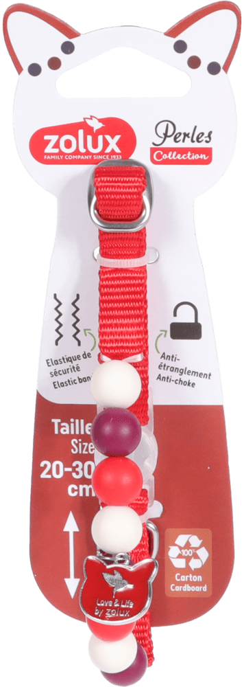 ZOLUX PERLES Katzenhalsband mit Anhänger, rot