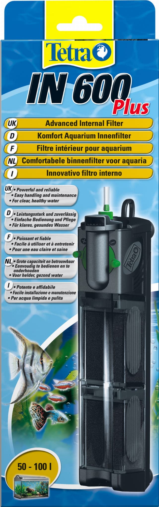 TETRA IN plus Innenfilter IN 800 – Innenfilter für Aquarien von 50–100 l