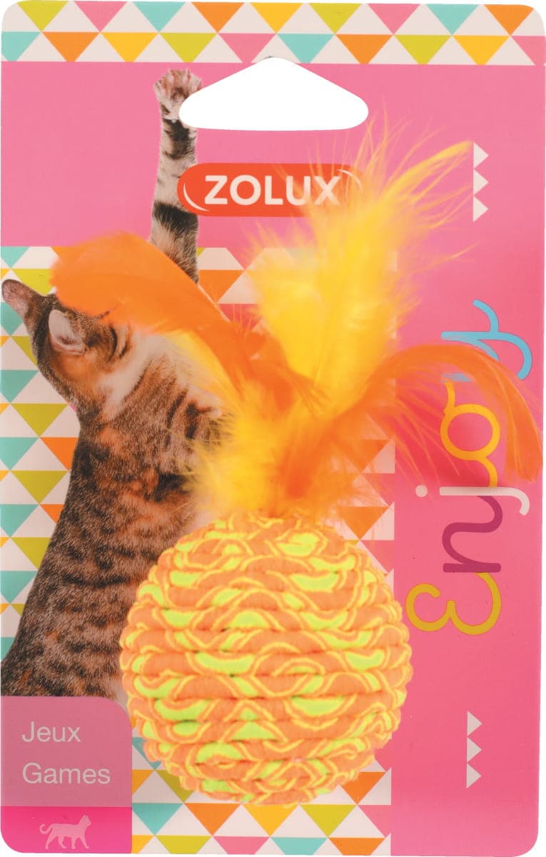 ZOLUX Katzenball mit Federn elastisch 11 cm