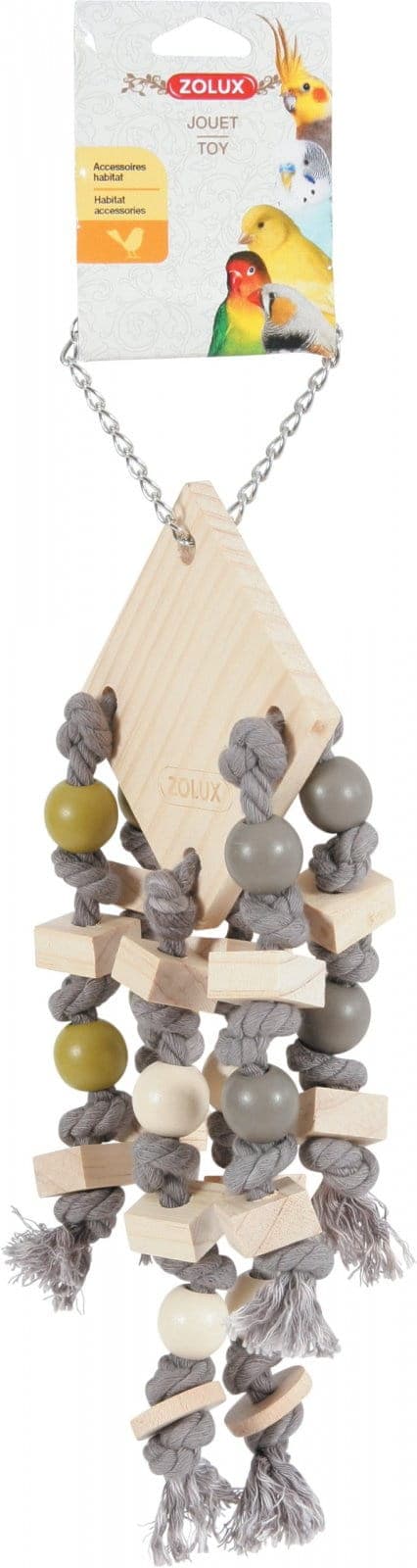 ZOLUX Vogelspielzeug aus Holz mit 6 Seilen, verschiedene Farben