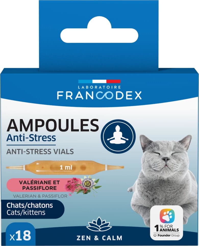 FRANCODEX Anti-Stress-Ampullen für Katzen und Kätzchen x18