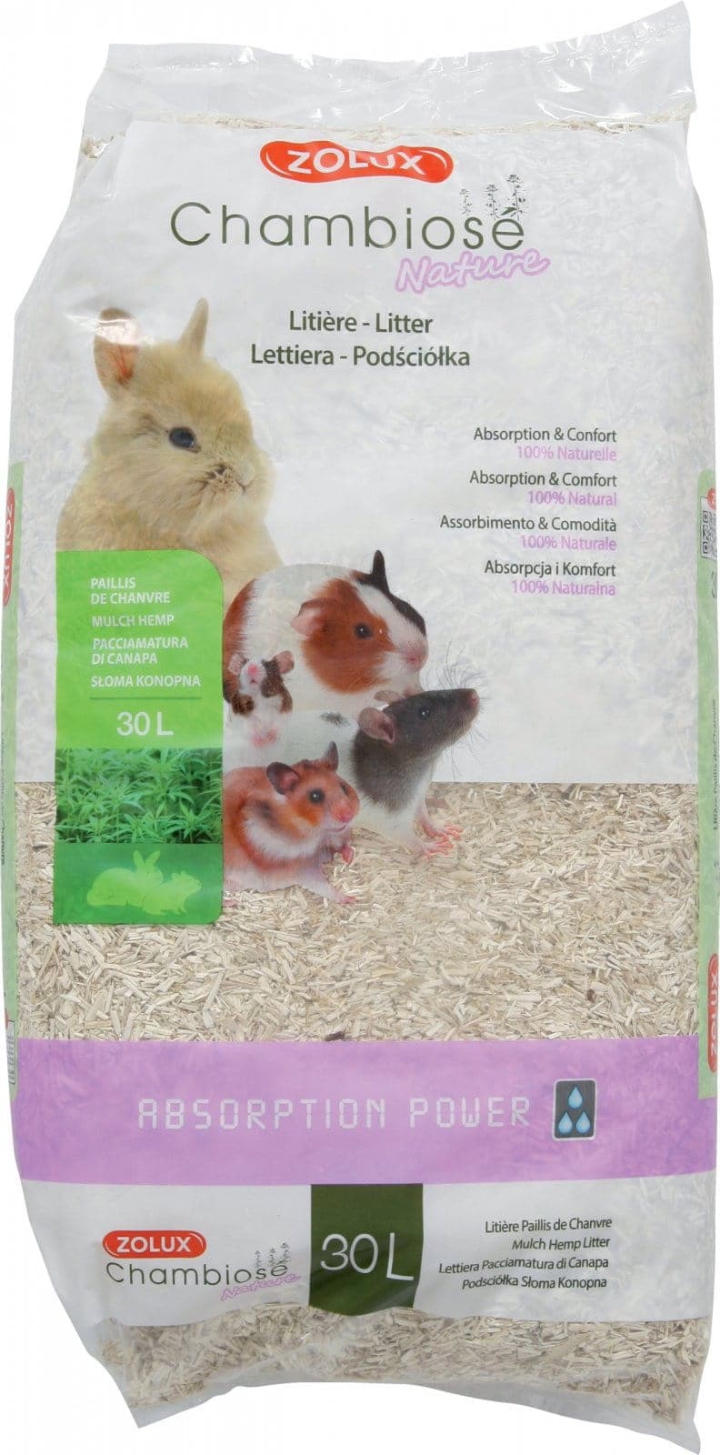 ZOLUX Einstreu für Kaninchen und Nagetiere Chambiose Nature 30 l