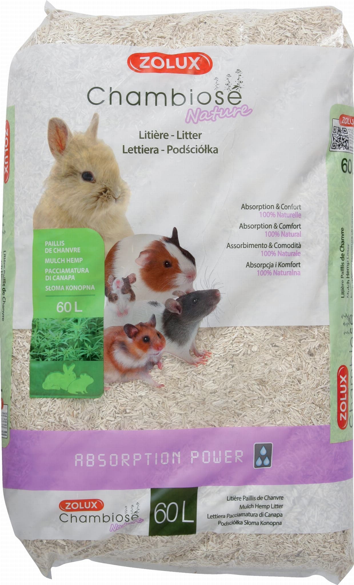 ZOLUX Einstreu für Kaninchen und Nagetiere Chambiose Nature 60 l